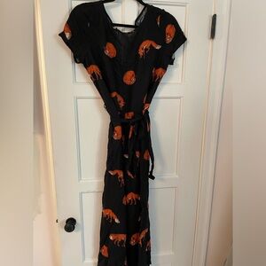 Modcloth fox linen jumpsuit